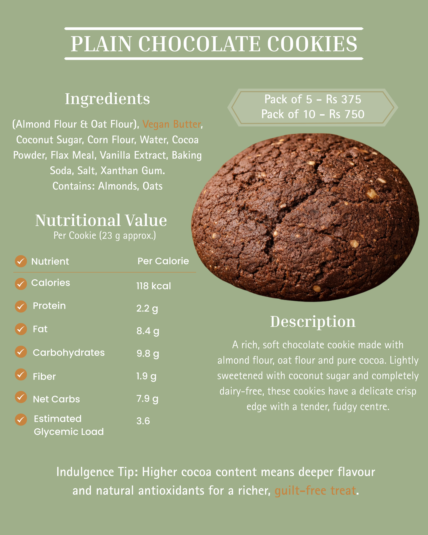 ORA Plain Chocolate Cookies