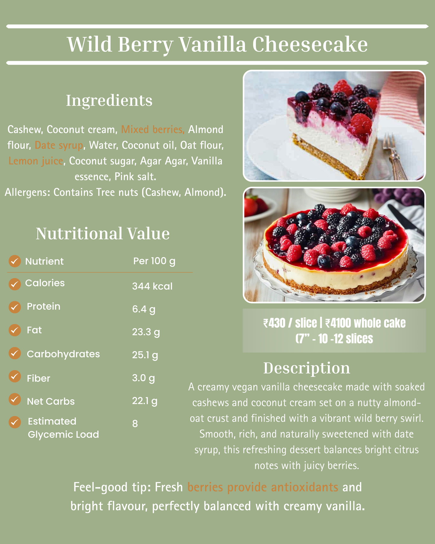 Wild Berry Vanilla Cheesecake