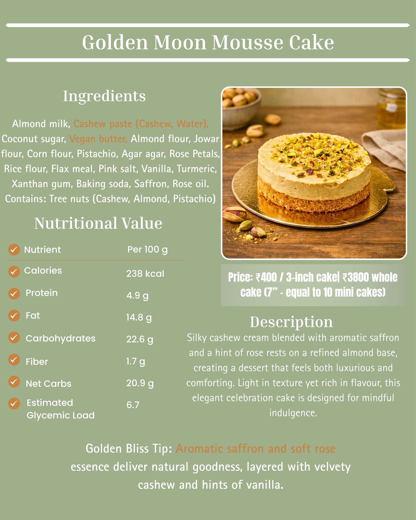 Golden Moon Mousse Cake