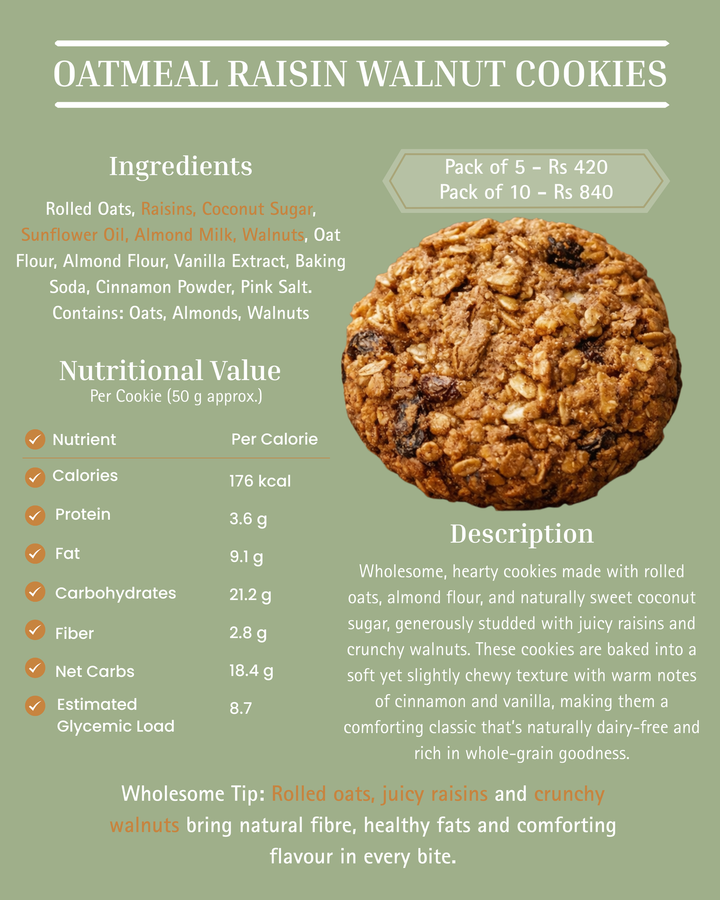 Oatmeal Raisin Walnut Cookies