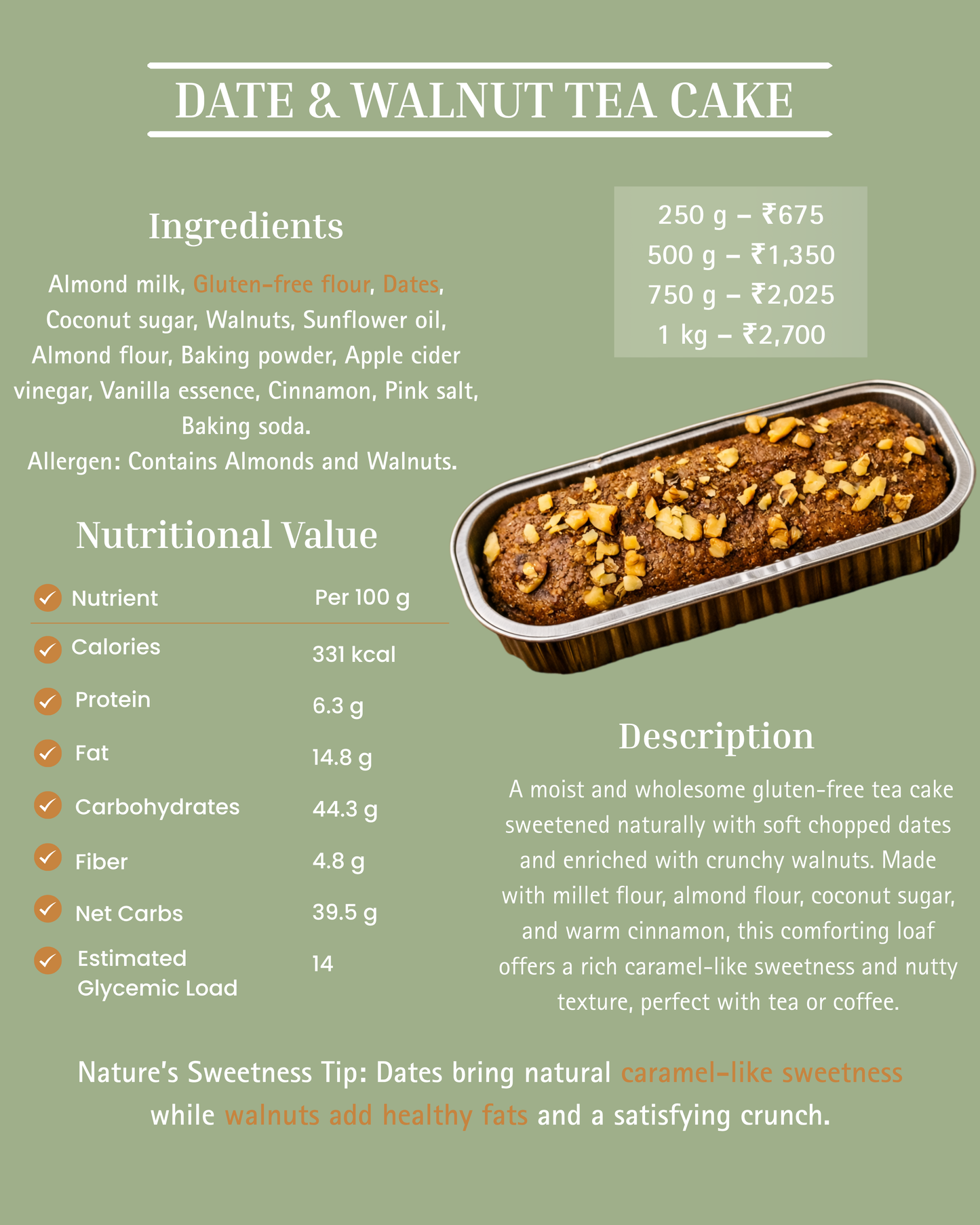 Date & Walnut Tea Cake
