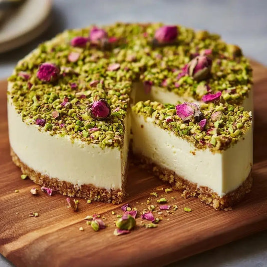 Gulab Pista Bliss Cheesecake