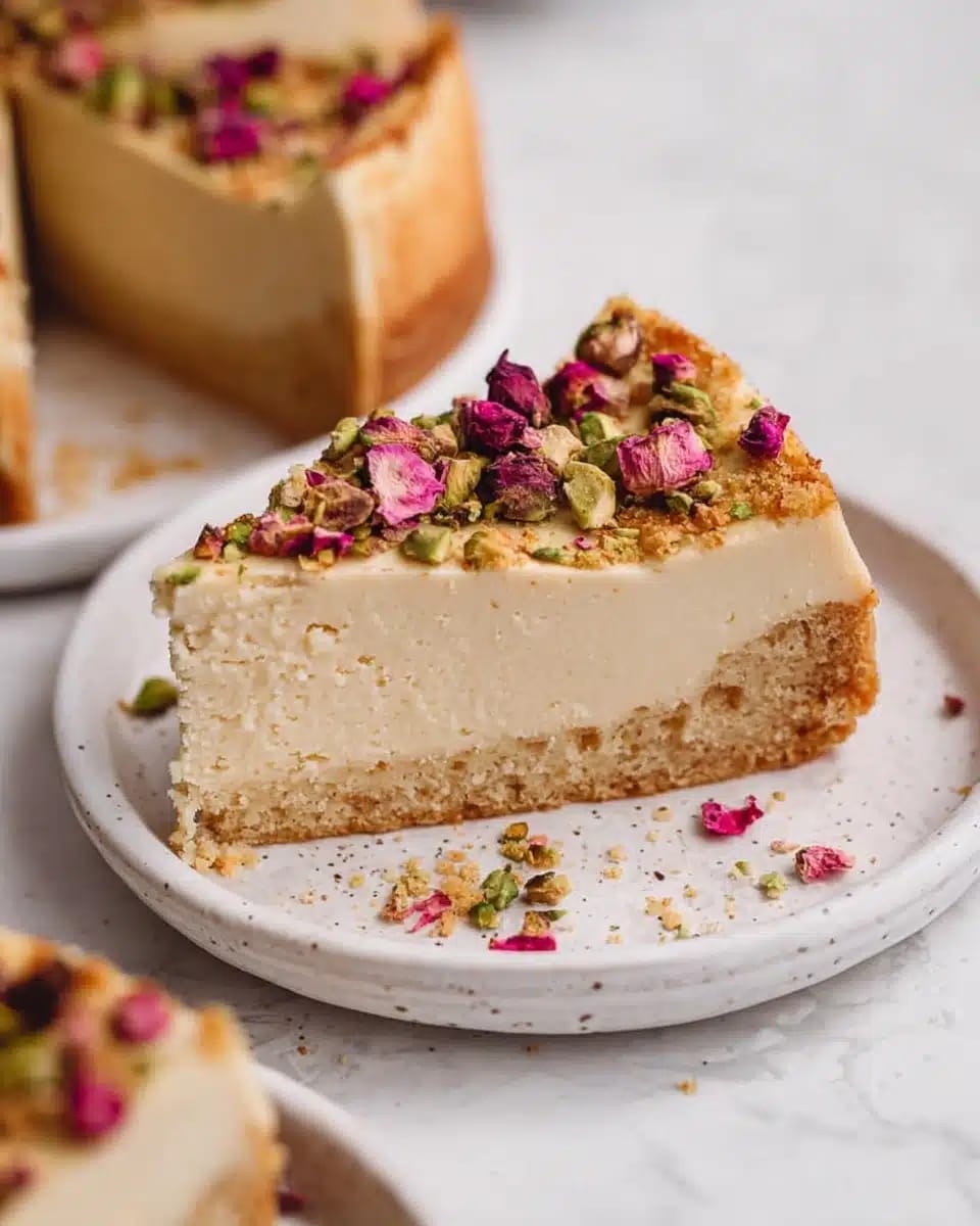 Gulab Pista Bliss Cheesecake